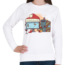 PRINTFASHION Karácsonyi számítógép - Női pulóver - Fehér női pulóver, kardigán