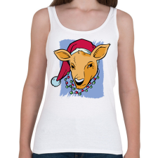 PRINTFASHION Karácsonyi szarvas - Női atléta - Fehér női trikó