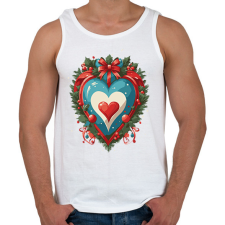 PRINTFASHION Karácsonyi szív - Férfi atléta - Fehér atléta, trikó