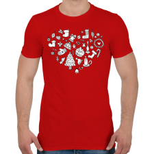 PRINTFASHION Karácsonyi szív - Férfi póló - Piros férfi póló