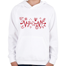 PRINTFASHION Karácsonyi szív - Gyerek kapucnis pulóver - Fehér