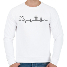 PRINTFASHION Karácsonyi szívritmus - Férfi pulóver - Fehér férfi pulóver, kardigán