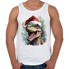PRINTFASHION Karácsonyi T-rex - Férfi atléta - Fehér atléta, trikó