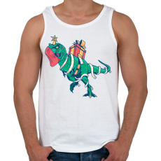 PRINTFASHION Karácsonyi T-Rex - Férfi atléta - Fehér