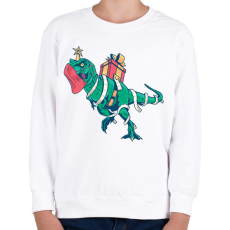 PRINTFASHION Karácsonyi T-Rex - Gyerek pulóver - Fehér