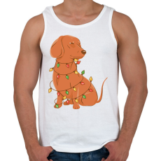 PRINTFASHION Karácsonyi tacskó - Férfi atléta - Fehér