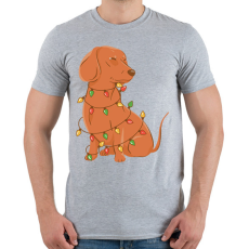 PRINTFASHION Karácsonyi tacskó - Férfi póló - Sport szürke