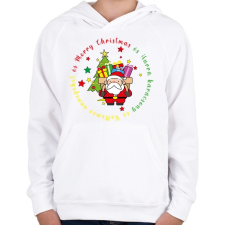 PRINTFASHION Karácsonyi - télapó - Gyerek kapucnis pulóver - Fehér gyerek pulóver, kardigán