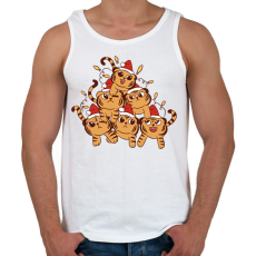 PRINTFASHION Karácsonyi tigrisek - Férfi atléta - Fehér