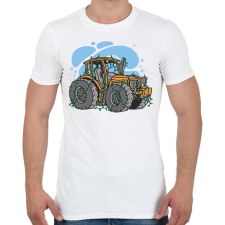 PRINTFASHION Karácsonyi traktor - Férfi póló - Fehér férfi póló