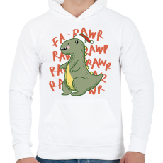 PRINTFASHION Karácsonyi Trex - Férfi kapucnis pulóver - Fehér