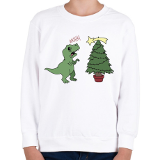 PRINTFASHION Karácsonyi Trex - Gyerek pulóver - Fehér