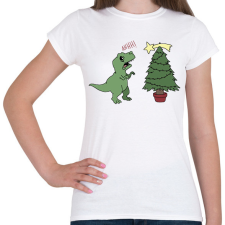 PRINTFASHION Karácsonyi Trex - Női póló - Fehér női póló