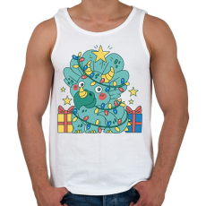 PRINTFASHION Karácsonyi Triceratops - Férfi atléta - Fehér