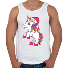 PRINTFASHION Karácsonyi unikornis - Férfi atléta - Fehér