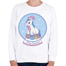 PRINTFASHION Karácsonyi unikornis - Gyerek pulóver - Fehér gyerek pulóver, kardigán