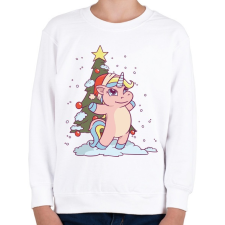PRINTFASHION Karácsonyi unikornis - Gyerek pulóver - Fehér gyerek pulóver, kardigán