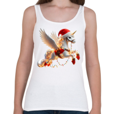PRINTFASHION Karácsonyi Unikornis / Pegazus / póni - Női atléta - Fehér női trikó