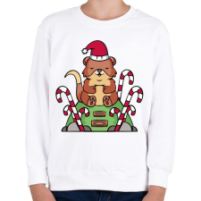 PRINTFASHION Karácsonyi vidra - Gyerek pulóver - Fehér gyerek pulóver, kardigán