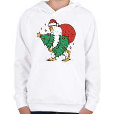 PRINTFASHION Karácsonyi yeti - Gyerek kapucnis pulóver - Fehér gyerek pulóver, kardigán
