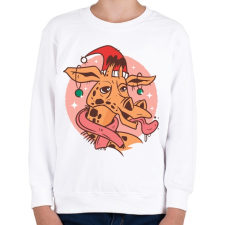 PRINTFASHION Karácsonyi zsiráf - Gyerek pulóver - Fehér gyerek pulóver, kardigán
