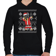 PRINTFASHION Karácsonyos tacskó - Férfi kapucnis pulóver - Fekete férfi pulóver, kardigán