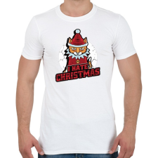 PRINTFASHION Karácsonyt utáló macska - Férfi póló - Fehér férfi póló