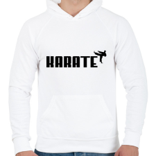 PRINTFASHION KARATE - Férfi kapucnis pulóver - Fehér férfi pulóver, kardigán