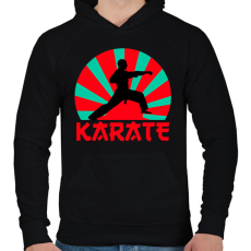 PRINTFASHION KARATE - Férfi kapucnis pulóver - Fekete