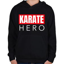 PRINTFASHION KARATE HERO - Gyerek kapucnis pulóver - Fekete gyerek pulóver, kardigán
