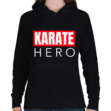 PRINTFASHION KARATE HERO - Női kapucnis pulóver - Fekete női pulóver, kardigán
