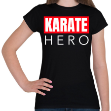 PRINTFASHION KARATE HERO - Női póló - Fekete női póló