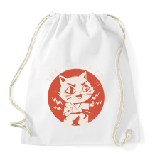 PRINTFASHION Karatés cica - Sportzsák, Tornazsák - Fehér tornazsák