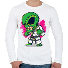 PRINTFASHION Karatés idegen - Férfi hosszú ujjú póló - Fehér