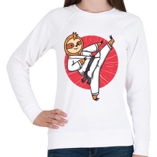 PRINTFASHION Karatés lajhár - Női pulóver - Fehér női pulóver, kardigán