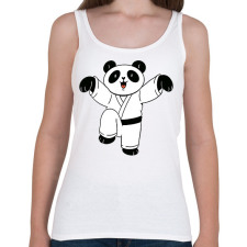 PRINTFASHION Karatés panda - Női atléta - Fehér női trikó