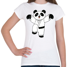 PRINTFASHION Karatés panda - Női póló - Fehér női póló