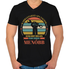 PRINTFASHION Karbantartó apa - Férfi V-nyakú póló - Fekete