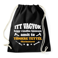 PRINTFASHION #karbantartó - Sportzsák, Tornazsák - Fekete tornazsák