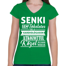 PRINTFASHION kardiologus póló - Női V-nyakú póló - Zöld