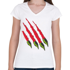 PRINTFASHION Karmok - Női V-nyakú póló - Fehér női póló