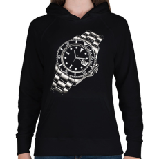 PRINTFASHION Karóra - Női kapucnis pulóver - Fekete