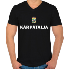 PRINTFASHION Kárpátalja - Férfi V-nyakú póló - Fekete