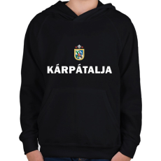 PRINTFASHION Kárpátalja - Gyerek kapucnis pulóver - Fekete