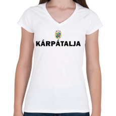PRINTFASHION Kárpátalja - Női V-nyakú póló - Fehér