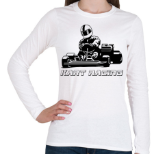 PRINTFASHION Kart racing - Női hosszú ujjú póló - Fehér női póló