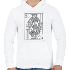 PRINTFASHION Kártya - Férfi kapucnis pulóver - Fehér férfi pulóver, kardigán