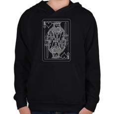 PRINTFASHION Kártya - Gyerek kapucnis pulóver - Fekete