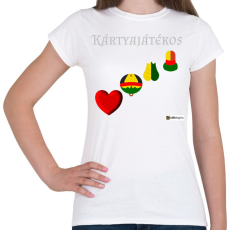 PRINTFASHION Kártya játékos minta #3 - Női póló - Fehér