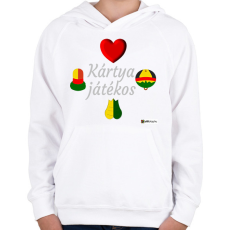 PRINTFASHION Kártya játékos minta #4 - Gyerek kapucnis pulóver - Fehér